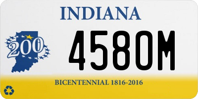 IN license plate 458OM
