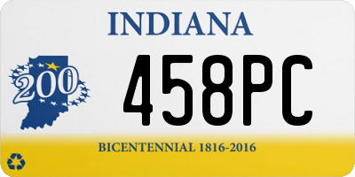 IN license plate 458PC