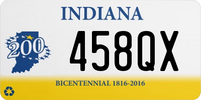 IN license plate 458QX