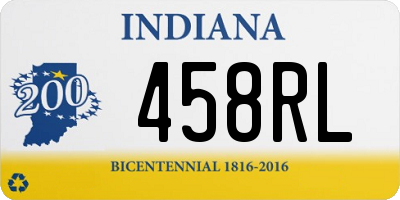 IN license plate 458RL