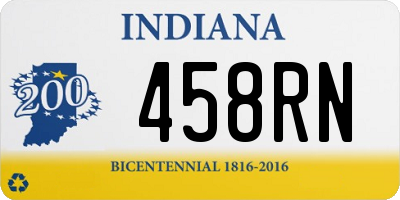 IN license plate 458RN