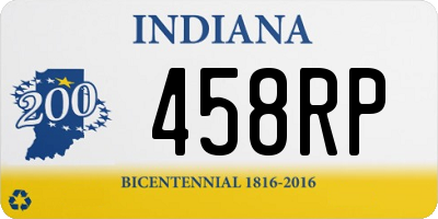 IN license plate 458RP