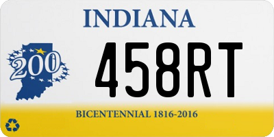 IN license plate 458RT