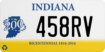 IN license plate 458RV