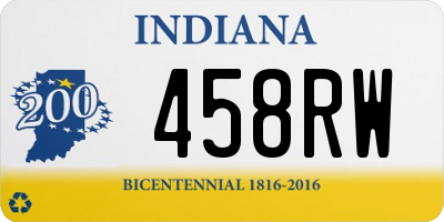 IN license plate 458RW