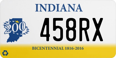 IN license plate 458RX