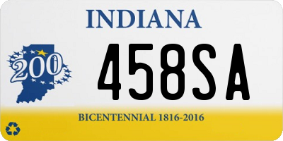 IN license plate 458SA