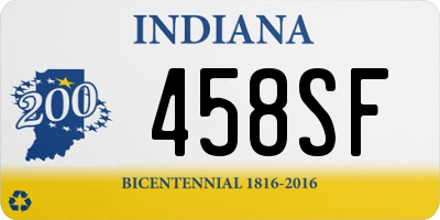 IN license plate 458SF
