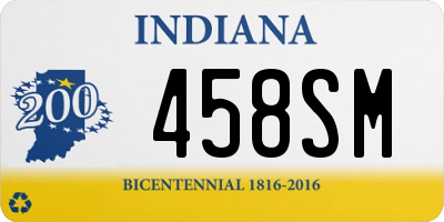 IN license plate 458SM