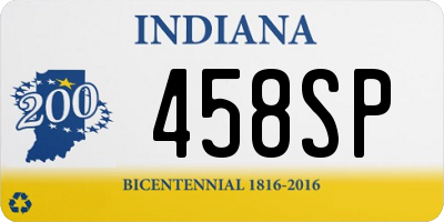 IN license plate 458SP