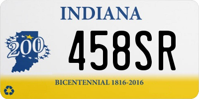 IN license plate 458SR
