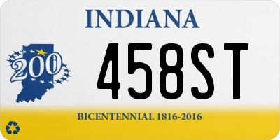 IN license plate 458ST