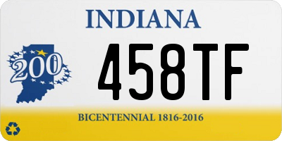 IN license plate 458TF