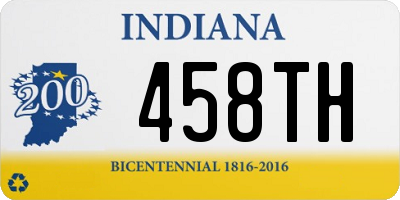 IN license plate 458TH