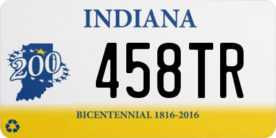 IN license plate 458TR