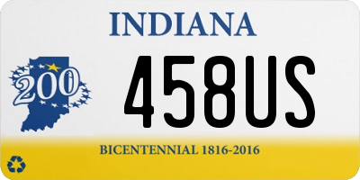 IN license plate 458US