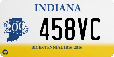 IN license plate 458VC