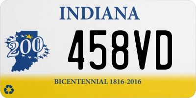 IN license plate 458VD