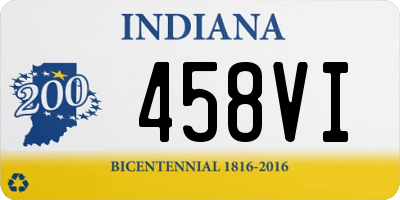 IN license plate 458VI