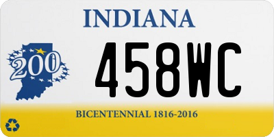 IN license plate 458WC