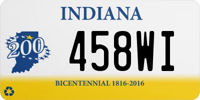 IN license plate 458WI
