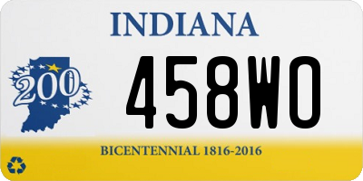 IN license plate 458WO