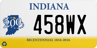 IN license plate 458WX