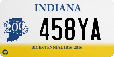 IN license plate 458YA