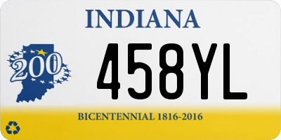 IN license plate 458YL
