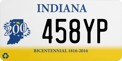 IN license plate 458YP
