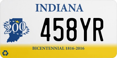 IN license plate 458YR