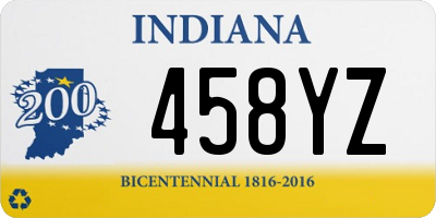 IN license plate 458YZ