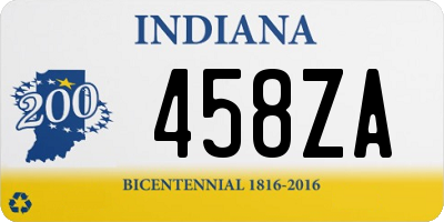 IN license plate 458ZA