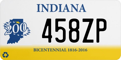 IN license plate 458ZP