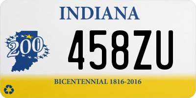 IN license plate 458ZU