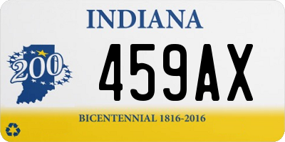 IN license plate 459AX