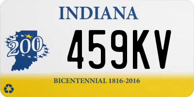 IN license plate 459KV