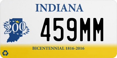 IN license plate 459MM
