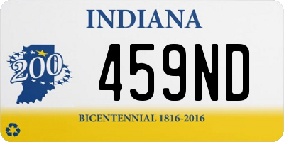 IN license plate 459ND