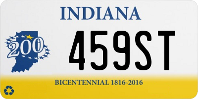 IN license plate 459ST