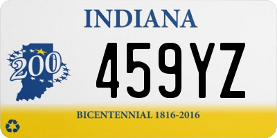 IN license plate 459YZ