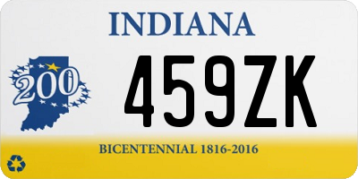 IN license plate 459ZK