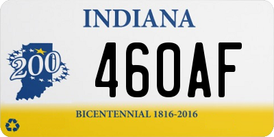 IN license plate 460AF