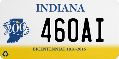 IN license plate 460AI