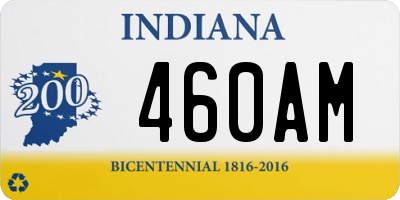 IN license plate 460AM