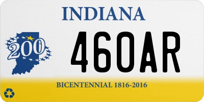 IN license plate 460AR