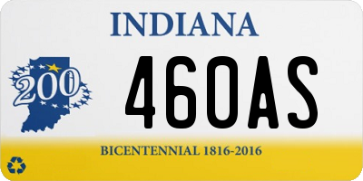 IN license plate 460AS