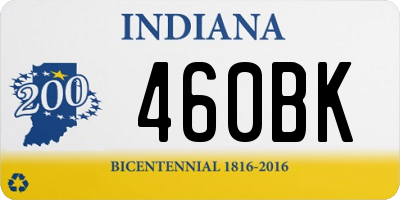 IN license plate 460BK