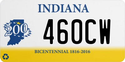 IN license plate 460CW