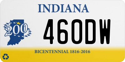 IN license plate 460DW